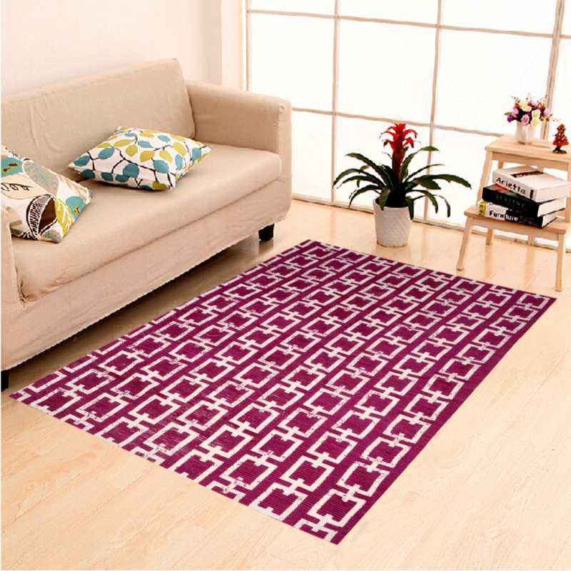 Buy IWS Pink Cotton Printed Designer Carpet with Latex Backing, CRT243  Online At Best Price On Moglix