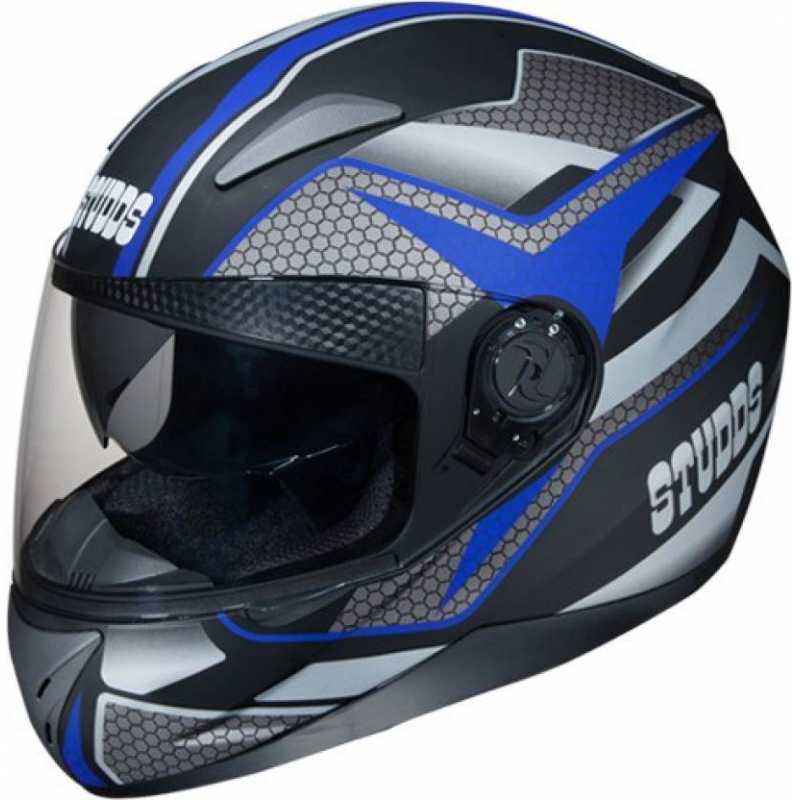 Studds Shifter D8 Motorsports Blue Full Face Helmet, Size (Large, 580 mm)