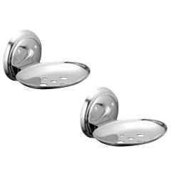 Kamal Rose Stainless Steel Soap Dish Holder, ACC-0952-S2 (Pack of 2)