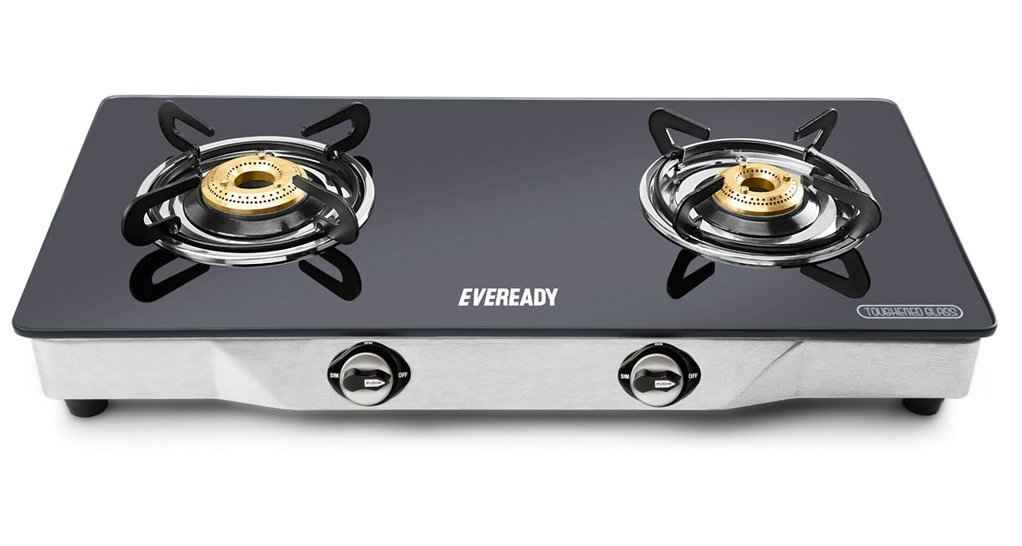 Buy Eveready TGC 2B-DX 2 Burner Black & Silver Gas Cooktop Online