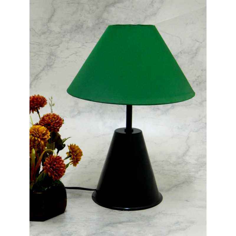 Tucasa Black Metal Table Lamp with Green Shade, LG-760