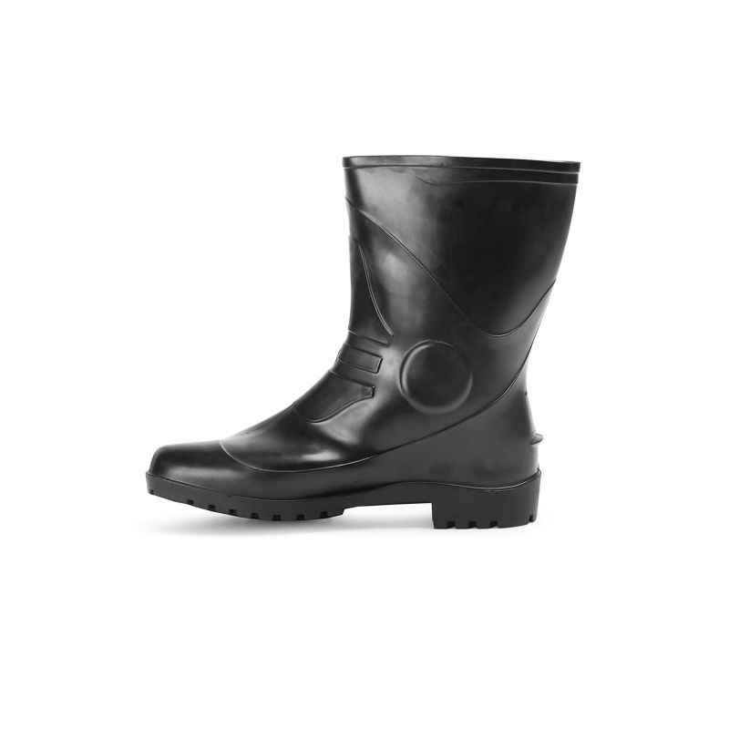 Fortune Winner 10 Inch Black PVC Safety Gumboots, Size: 10 (Pack of 5)