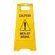 KT Yellow Floor Message Board with Caution Message