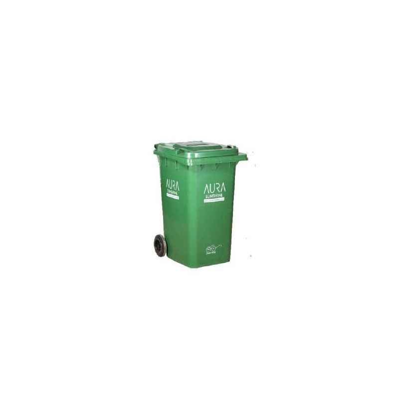 Aura Sunshine 240 Litre Green Plastic Industrial Wheel Dustbin AURA 240L