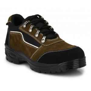 Graphene R 501 Leather Steel Toe Black & Brown Safety Shoe, Size: 6
