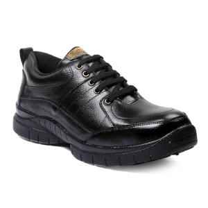 Rich Field SGS1125BLK Low Ankle Black Leather Steel Toe Work Safety Shoes, Size: 10