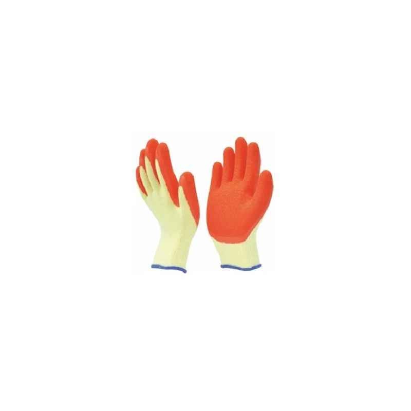 Marvel L-101 Orange & Yellow Safety Gloves, Size: M (Pack of 10)