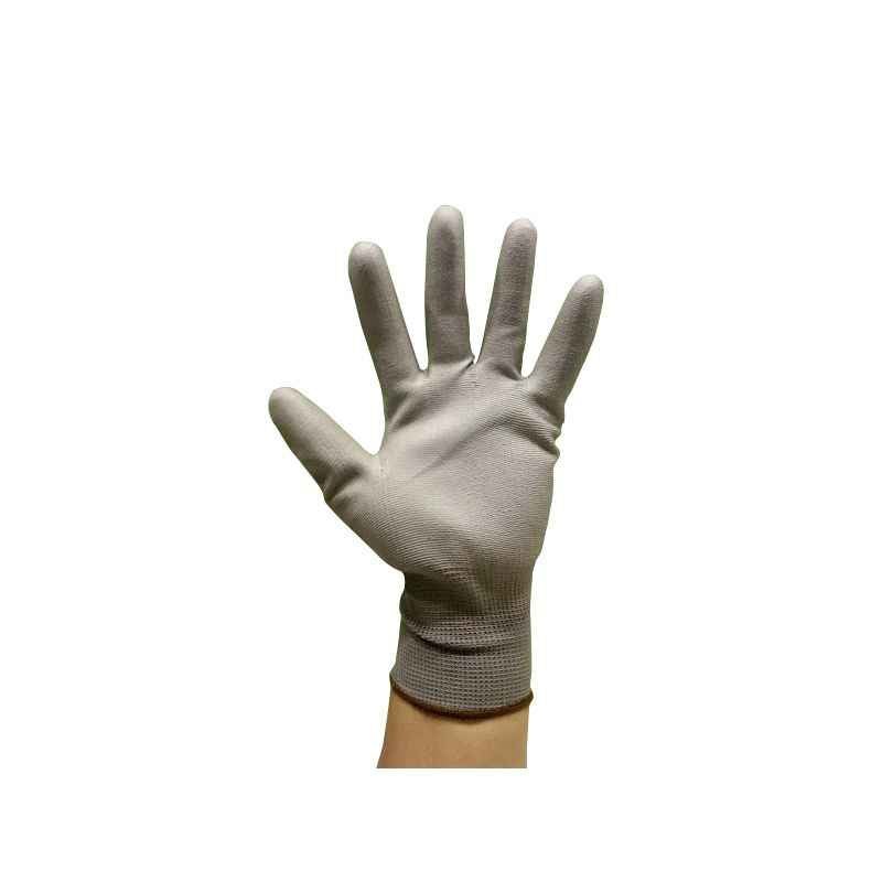 Marvel PU-102 Grey Safety Gloves, Size: L (Pack of 10)