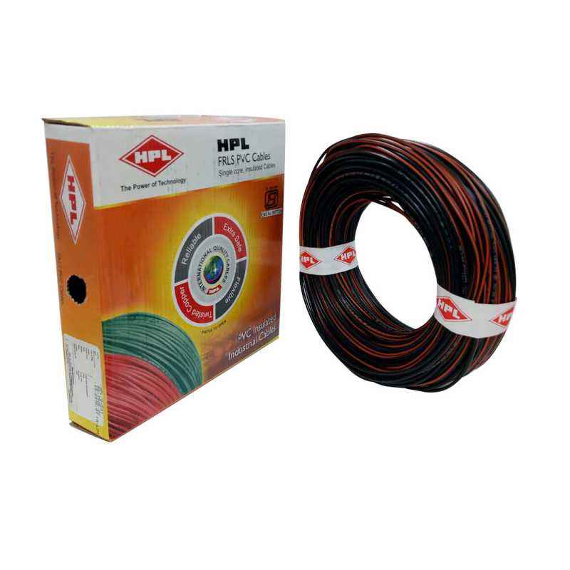HPL 6 Sq mm Black Single Core FRLS Wire, Length: 200 m