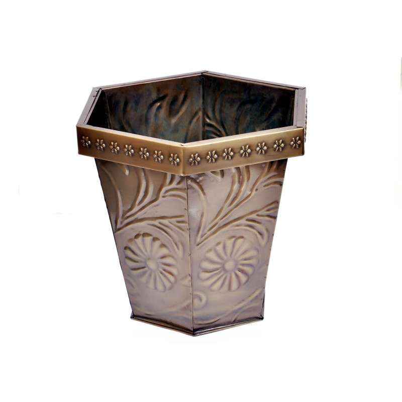 Blessed RVMP-3056 Golden Metal Planter, Height: 10.25 Inch