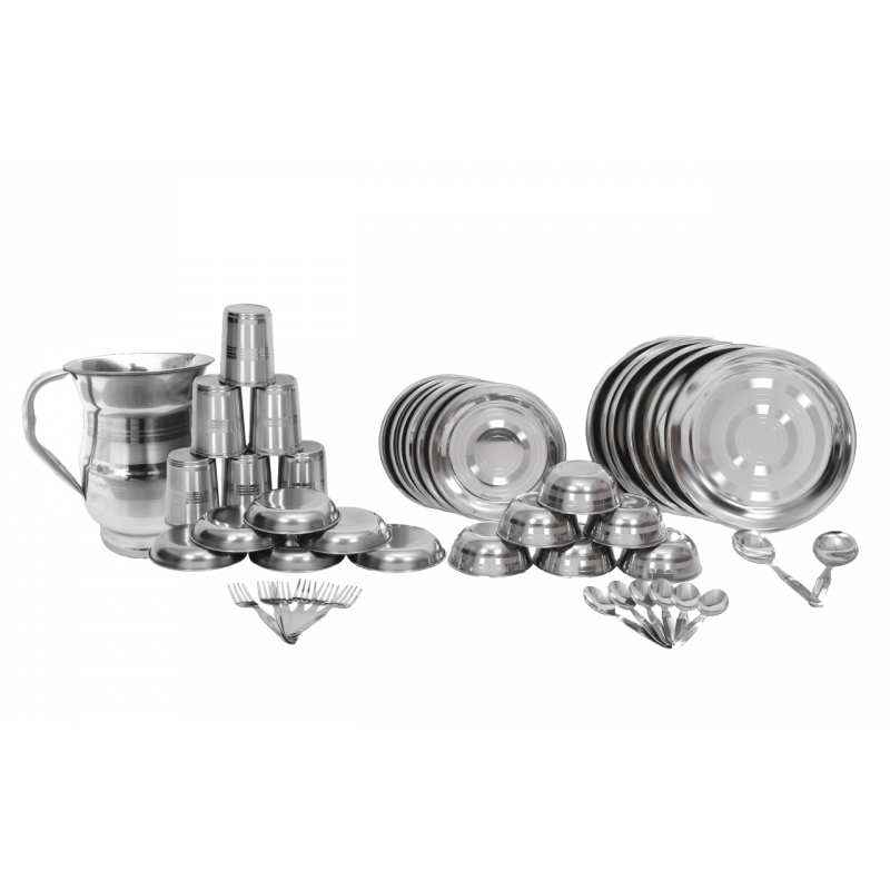 Scitek 44 Pieces Stainless Silver Steel Dinner Set with Free Jug