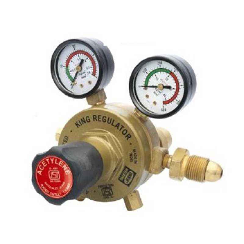 Ador King Single Stage Acetylene Gas Regulator with Two Gauges