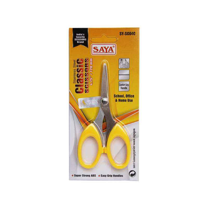 Saya Yellow Classic Scissors 4.75 Inch (Pack of 12)