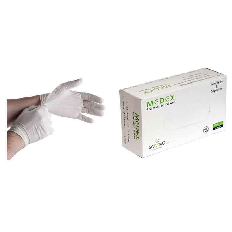 Medex Latex Examination Gloves, Size: Small (Pack of 50)