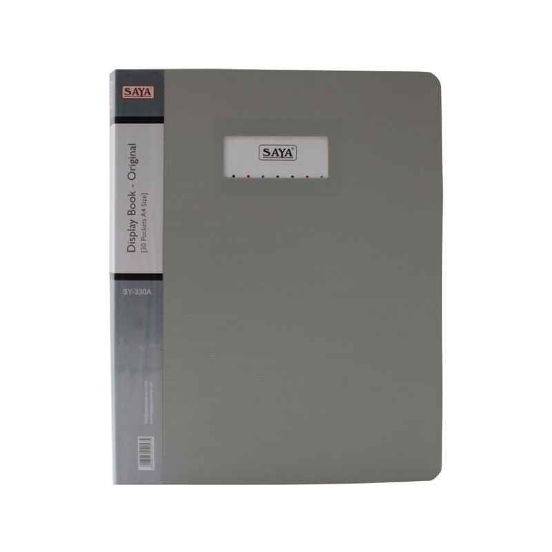 Saya Light Grey Display Book 30 Pockets A4, Dimensions: 240 x 20 x 310 mm (Pack of 2)