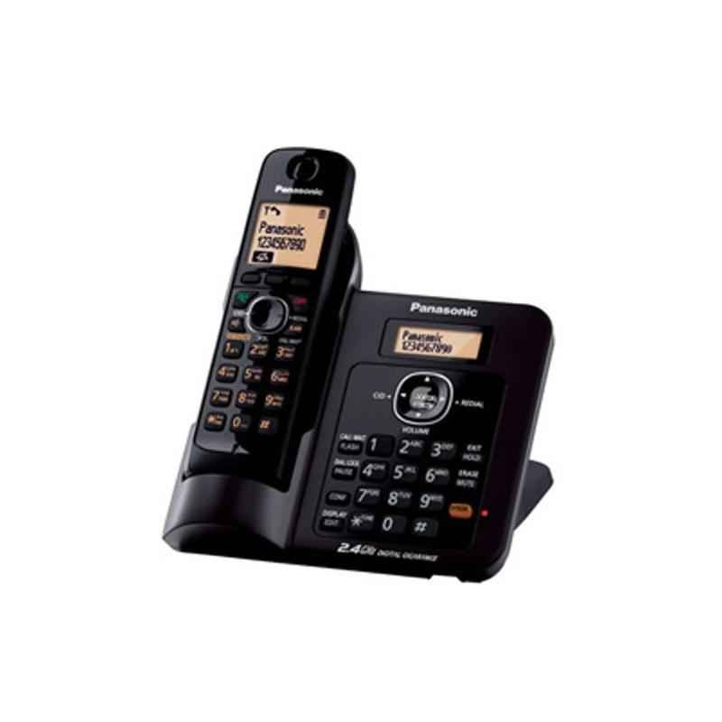 Panasonic 2.4GHz Black Single Line Digital Cordless Telephone with Caller ID, KX-TG3811SX