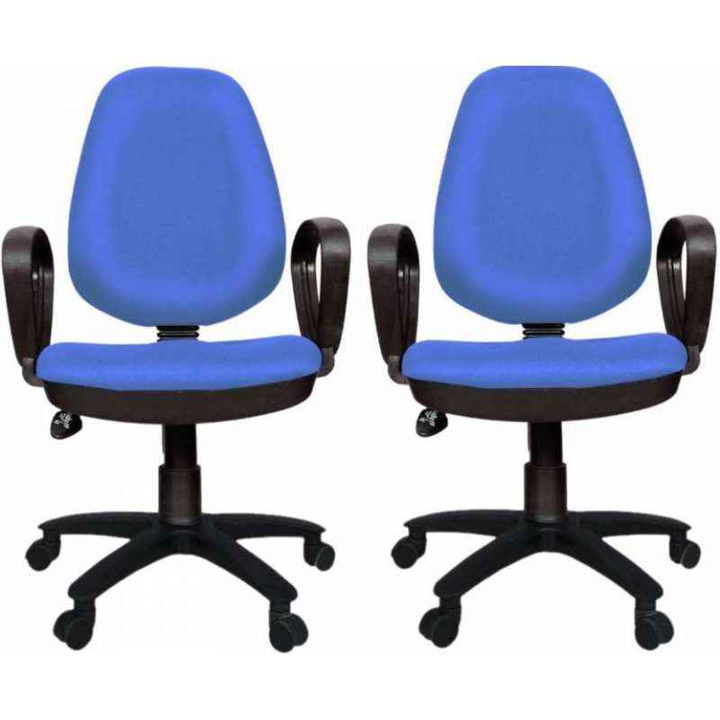 Mezonite Medium Back Leatherette Blue Office Chair (Pack of 2)