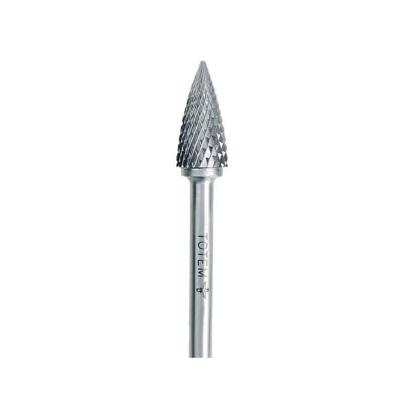 Totem 12.7x25mm SG/SPG Supreme Cut Tree Shaped with Point End Carbide Rotary Burr, FAC0200920, Overall Length: 75 mm, Shank Diameter: 6 mm