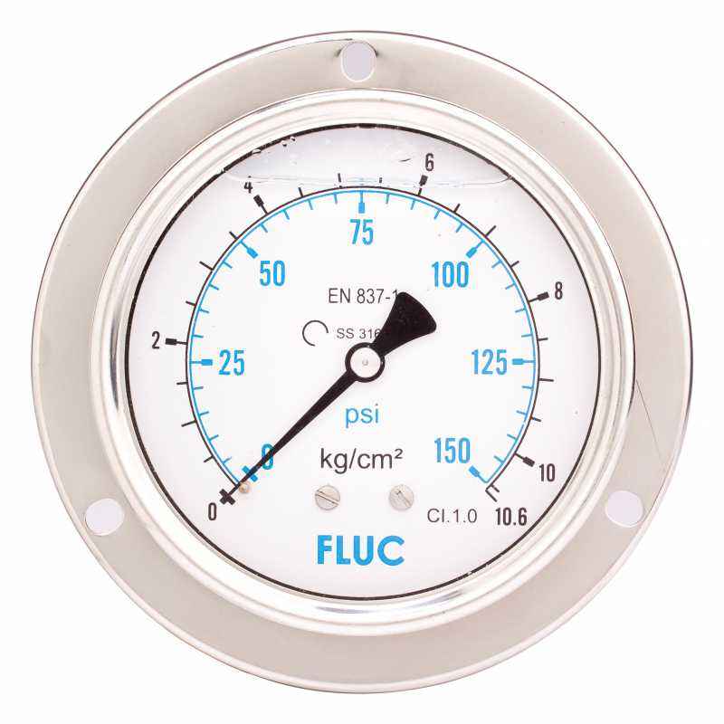 FLUC 0 to 150 psi Pressure Gauge, F100-GFS-S-L-14-L