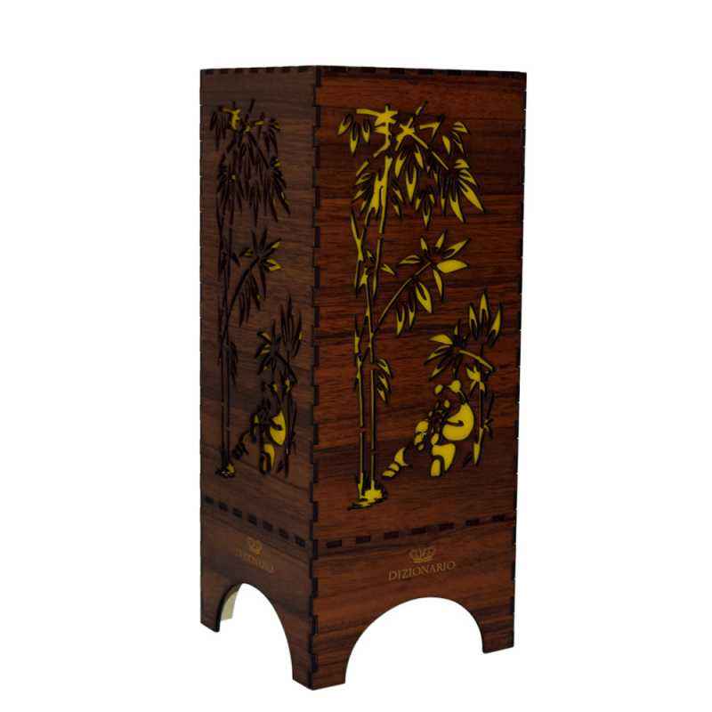 Dizionario DTBLPBR Yellow Handicrafts Wooden Look Hand Made Night Table Lamp