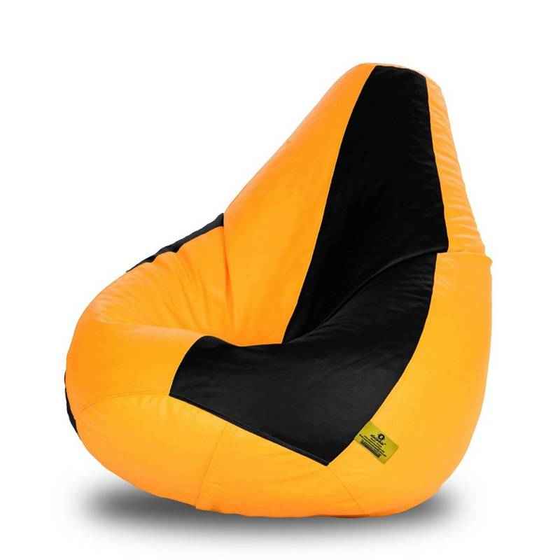Dolphin DOLBXXL-09 Black & Yellow Bean Bag Cover without Beans, Size: XXL