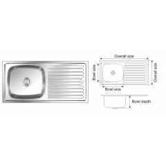 Nirali Elegance 915x460mm Satin Finish Kitchen Sink