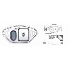 Nirali Monarch Satin Finish Kitchen Sink, Size: 1040x535 mm