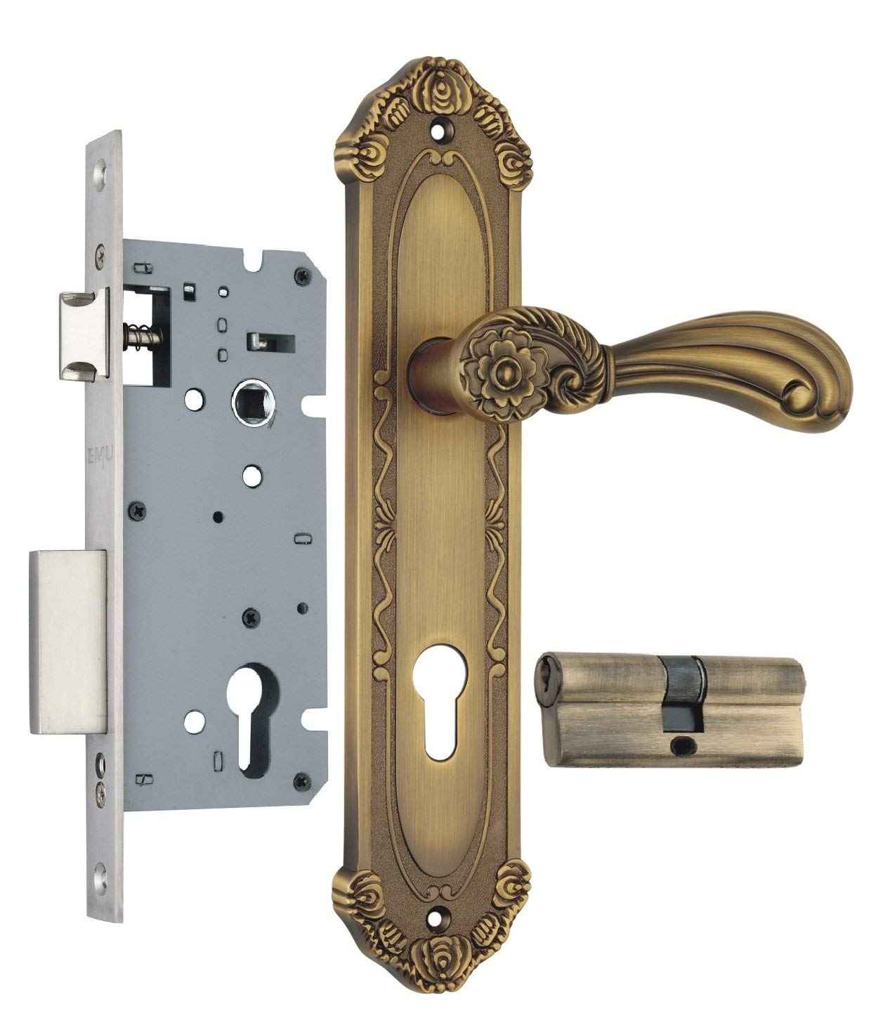Buy EMU Zinc Mortise Handle Lock Set with 3 Brass Keys, ZZL8522MAE