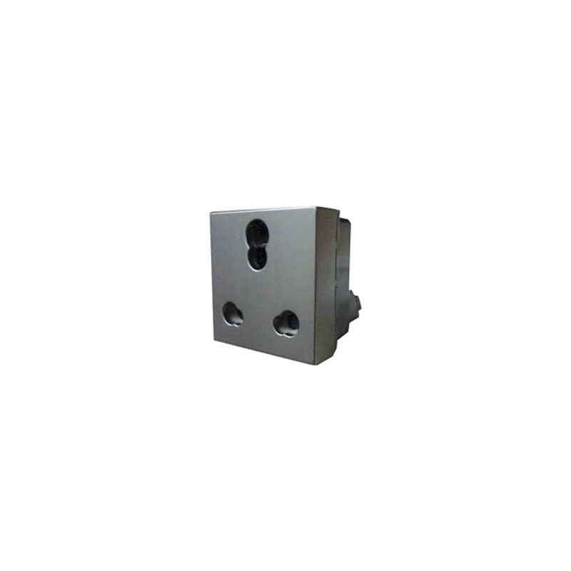 Legrand Arteor 16A 3 Pin 2P+E Indian Standard Square Magnesium Socket, 5737 10