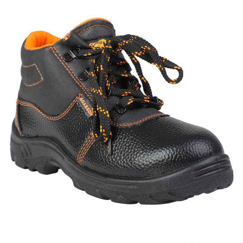 Agarson Innova Steel Toe Black Work Safety Shoes, Size: 8