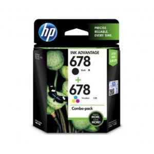 HP 678 Dual Pack Black/Tri-Color Original Ink Advantage Cartridges, L0S24AA