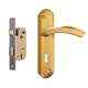 Plaza Innova Golden Finish Handle with 65mm Mortice Lock & 3 Keys