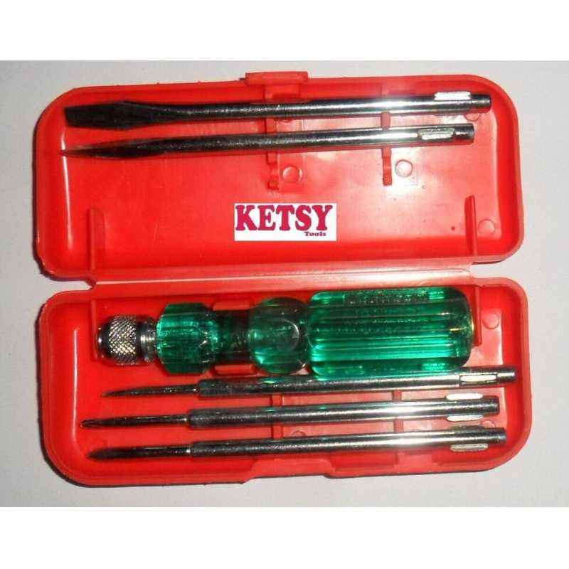 Ketsy Transparent Handle Screwdriver Kit, No. 547, 330g (Pack of 6)