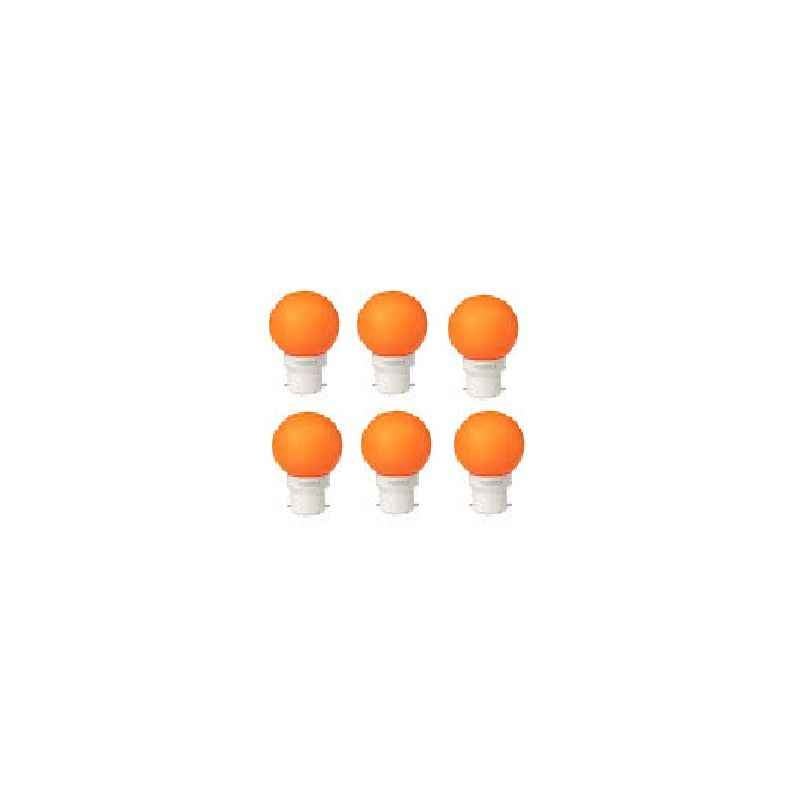 HB Technology 0.5W B-22 Orange LED Bulbs, (Pack of 6)