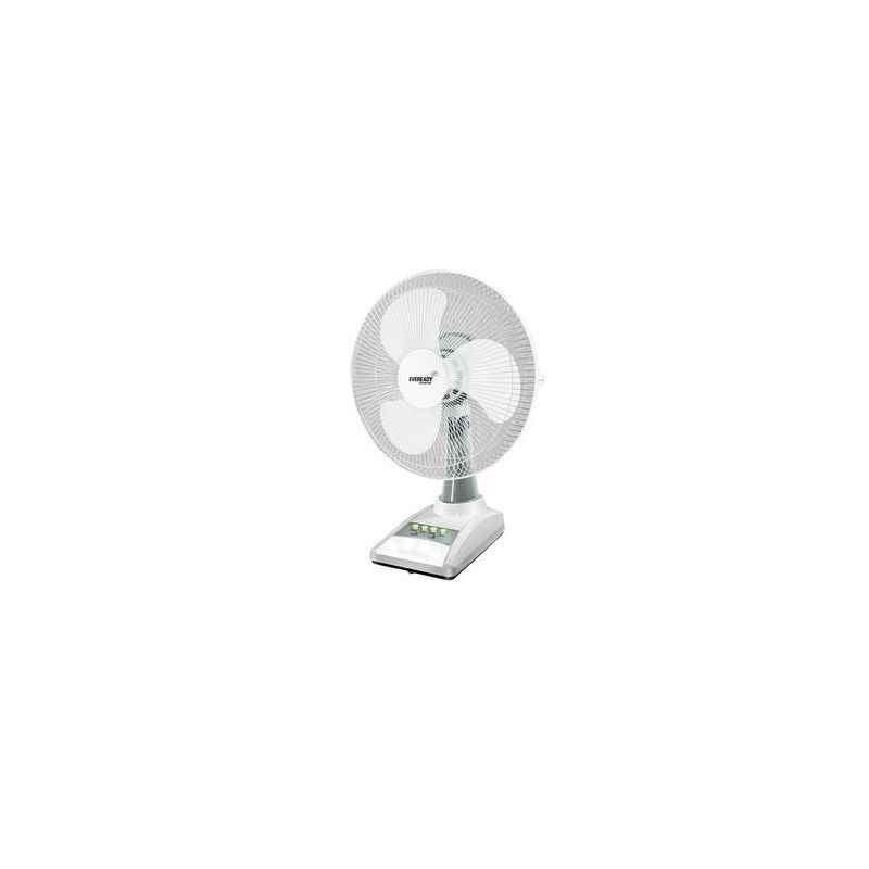 Eveready 14 Inch White Rechargeable Table Fan, RF-03