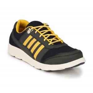 Eego Italy WW-43 Leather Light Weight Steel Toe Black Work Safety Shoes, Size: 7