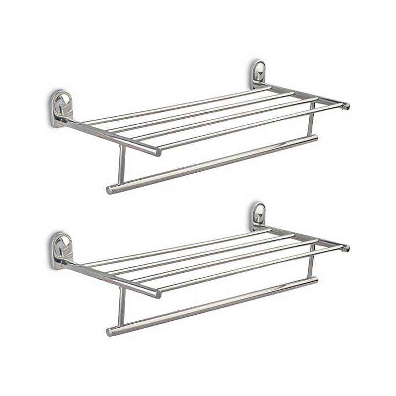Abyss ABDY-0366 24 Inch Glossy Finish Stainless Steel Bathroom Towel Rack (Pack of 2)