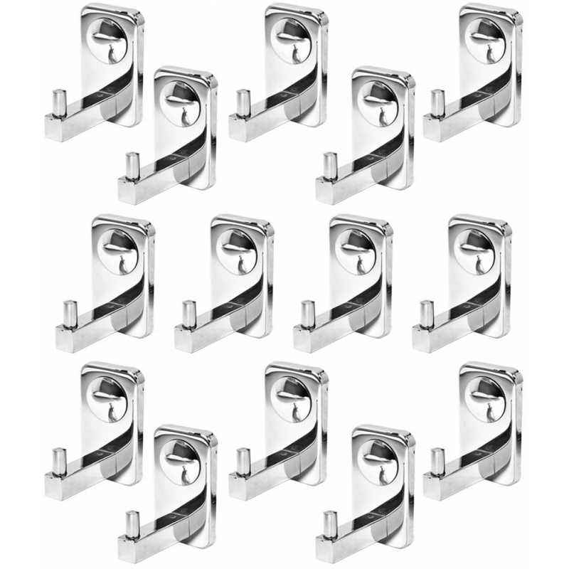 Abyss ABDY-0755 Glossy Finish Stainless Steel Robe/Cloth Hook (Pack of 14)