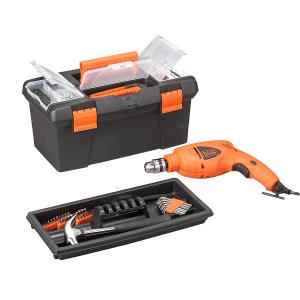 Black & Decker Black+Decker 103 Pieces 10mm 500W Impact Drill Kit, HD400BX-IN