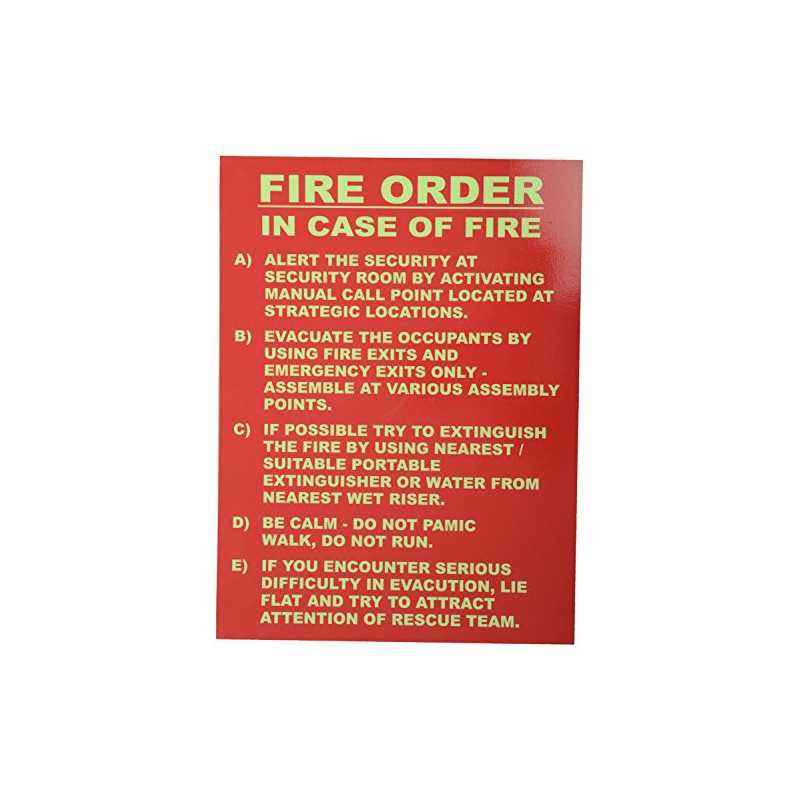Mediateckboards FO-010 Fire Order, Size: 24x36 in