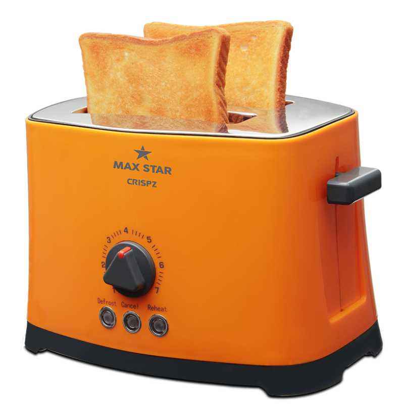 Max Star Crispz 2 Slices Pop Up Toaster, PT02