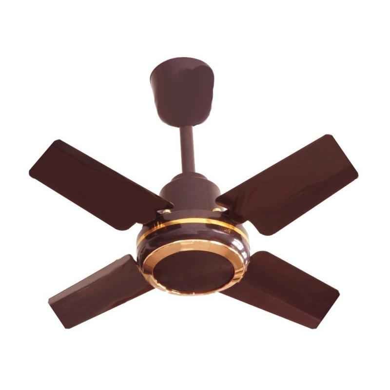 Brudo Mini Jumbo Brown 4 Blade Hight Speed Ceiling Fan, Sweep: 24 inch