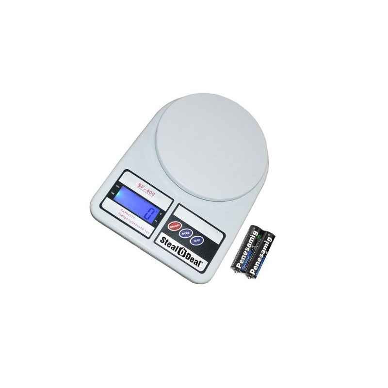 Stealodeal 7 Kg White Digital Kitchen Weighing Scale with Inbuilt Batteries, SF-400A7Kg-AA