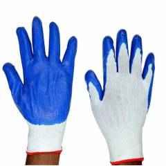 SSWW White Nylon Shell with Blue Nitrile Dipped Gloves, SSWW115 (Pack of 10)