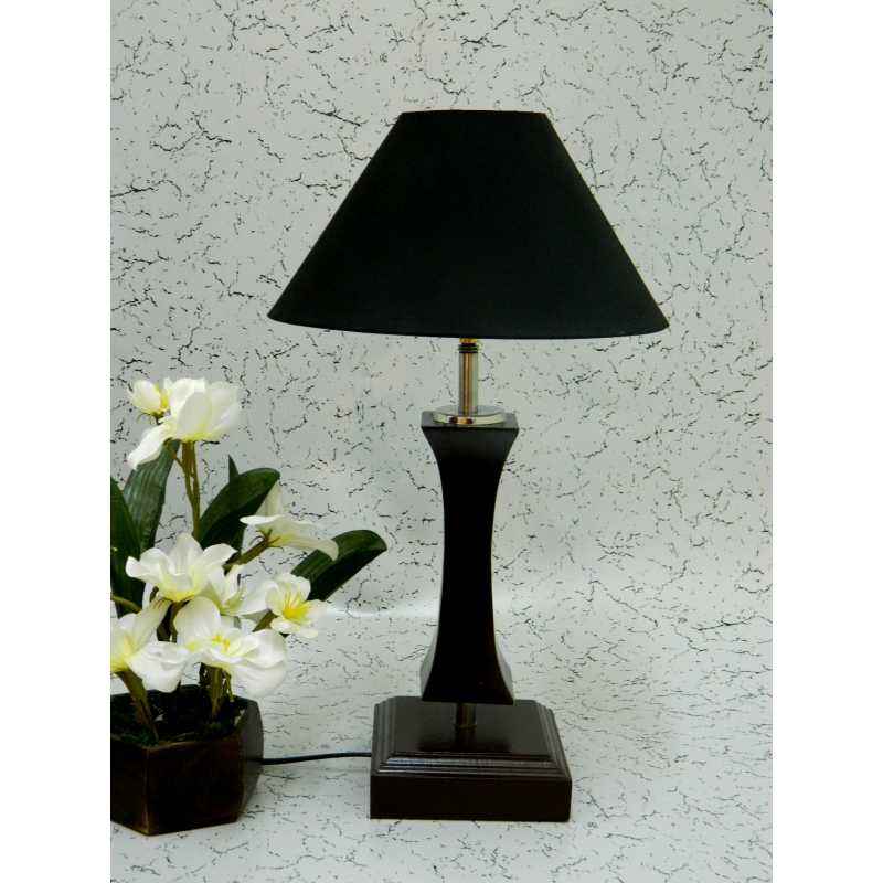 Tucasa Flamingo Wooden Table Lamp with Black Shade, LG-1109