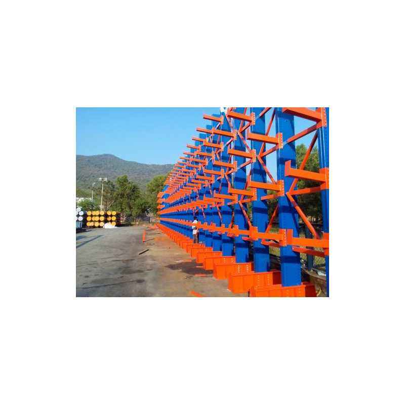 6 Layer Blue & Orange Steel Cantilever Rack, Load Capacity: 4000-5000 kg