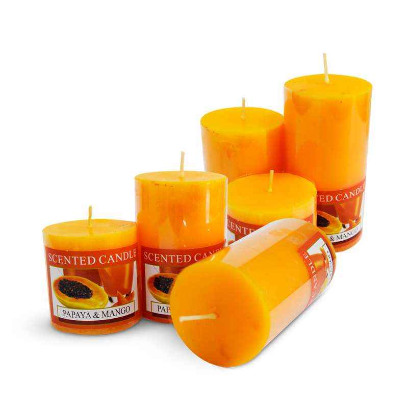 Dizionario VH180S Orange Scented Eucalyptus Pillar Candle (Pack of 6)