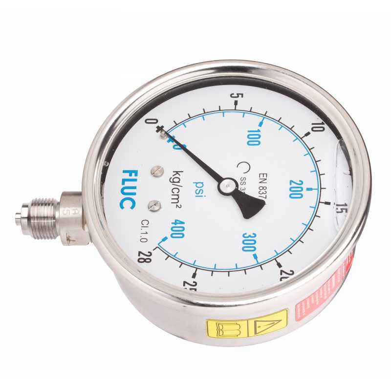 FLUC 0 to 400 psi Pressure Gauge, F100-GFS-S-L-14-L