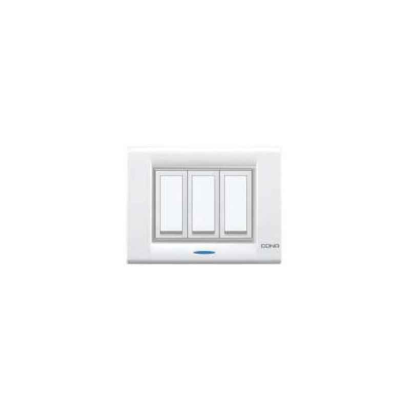 Cona White Chrome 8 Module Glow Back Plate, M1106 (Pack of 10)