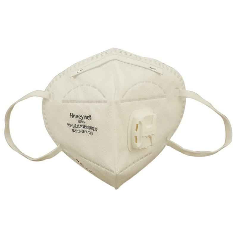 Honeywell PM 2.5 White Anti Pollution Respiratory Mask with Valve, E-D7051V-WH-IND-5 (Pack of 5)